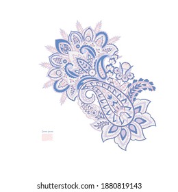 Paisley vector isolated pattern. Damask style Vintage illustration