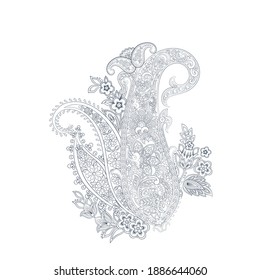 Paisley-Vektorgrafik, isoliertes Muster. Damask style Vintage Illustration