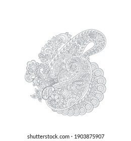 Paisley-Vektorgrafik, isoliertes Muster. Damask style Vintage Illustration