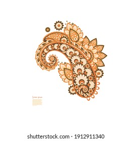 Paisley vector isolated pattern. Damask style Vintage illustration