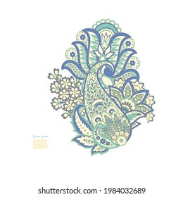 Paisley vector isolated pattern. Damask style Vintage illustration