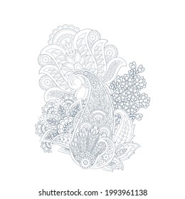 Paisley vector isolated pattern. Damask style Vintage illustration