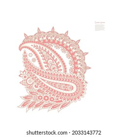 Paisley vector isolated pattern. Damask floral illustration in batik style