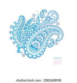 Paisley vector isolated pattern. Damask style Vintage illustration