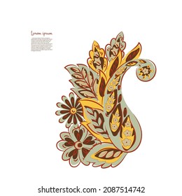 Patrón aislado del vector Paisley. Ilustración de vintage de estilo Damask