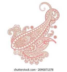 Paisley vector isolated pattern. Damask style Vintage illustration