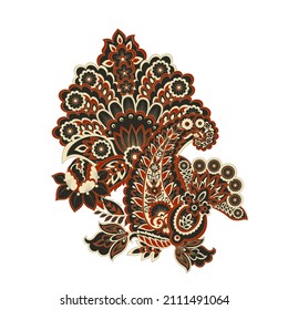 Paisley vector isolated pattern. Damask style Vintage illustration