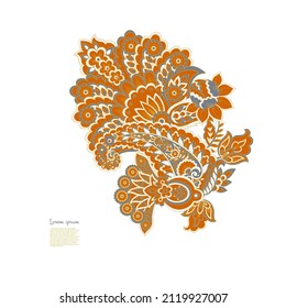 Paisley vector isolated pattern. Damask style Vintage illustration