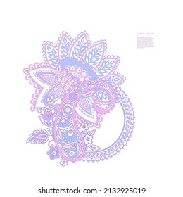 Paisley vector isolated pattern. Damask style Vintage illustration