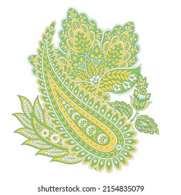 Paisley vector isolated pattern. Damask style Vintage illustration