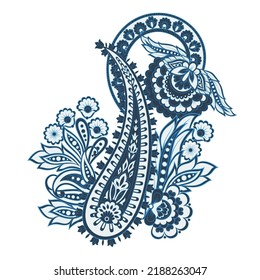 Patrón aislado del vector Paisley. Ilustración de vintage de estilo Damask