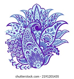 Patrón aislado del vector Paisley. Ilustración de vintage de estilo Damask