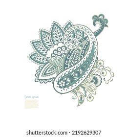 Paisley vector isolated pattern. Damask style Vintage illustration