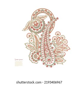 Paisley vector isolated pattern. Damask style Vintage illustration