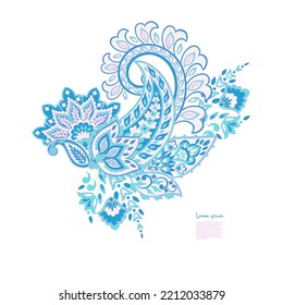 Paisley vector isolated pattern. Damask style Vintage illustration