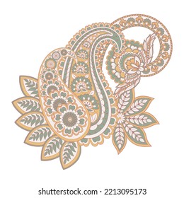 Paisley vector isolated pattern. Damask style Vintage illustration