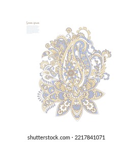 Paisley vector isolated pattern. Damask style Vintage illustration