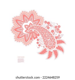 Paisley vector isolated pattern. Damask style Vintage illustration