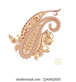 Paisley vector isolated pattern. Damask style Vintage illustration