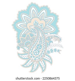 Paisley vector isolated pattern. Damask style Vintage illustration