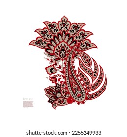 Paisley vector isolated pattern. Damask style Vintage illustration