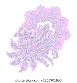 Paisley vector isolated pattern. Damask style Vintage illustration