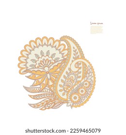 Paisley vector isolated pattern. Damask style Vintage illustration