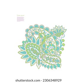 Paisley-Vektorgrafik, isoliertes Muster. Damask style Vintage Illustration