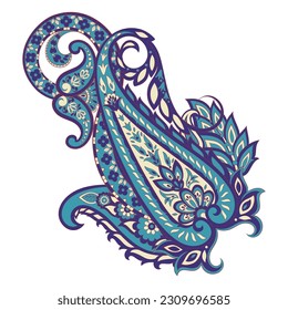 Paisley vector isolated pattern. Damask style Vintage illustration