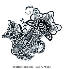 Paisley vector isolated pattern. Damask style Vintage illustration