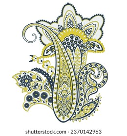 Paisley vector isolated pattern. Damask style Vintage illustration