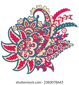 Patrón aislado del vector Paisley. Ilustración de vintage de estilo Damask