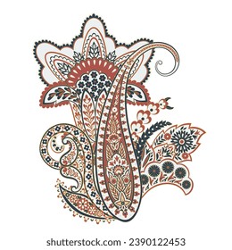 Paisley vector isolated pattern. Damask style Vintage illustration