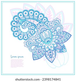Paisley vector isolated pattern. Damask style Vintage illustration