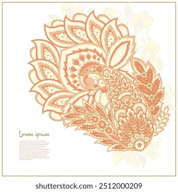 Paisley vector isolated pattern. Damask style Vintage illustration