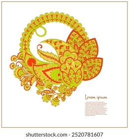 Padrão isolado do vetor de Paisley. Estilo Damask Ilustração vintage