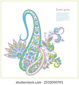 Patrón aislado del Vector de Paisley. Ilustración de Antiguas estilo Damasco