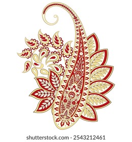 Patrón aislado del Vector de Paisley. Ilustración de Antiguas estilo Damasco