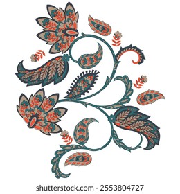 Paisley vector isolated pattern. Damask style Vintage illustration