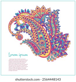 Paisley vector isolated pattern. Damask style Vintage illustration