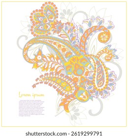 Paisley vector isolated pattern. Damask style Vintage illustration