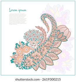 Padrão isolado do vetor de Paisley. Estilo Damask Ilustração vintage