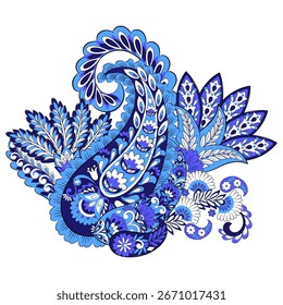 Patrón aislado del Vector de Paisley. Ilustración de Antiguas estilo Damasco