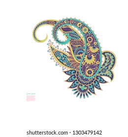 Paisley vector isolated pattern. Floral Vintage illustration