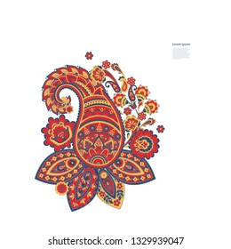 Paisley vector isolated pattern. Floral Vintage illustration