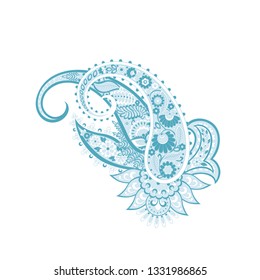 Paisley vector isolated pattern. Floral Vintage illustration