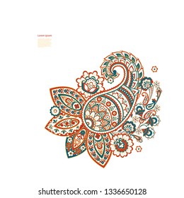 Paisley vector isolated pattern. Floral Vintage illustration