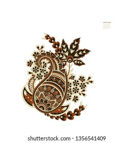 Paisley vector isolated pattern. Floral Vintage illustration