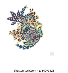 Paisley vector isolated pattern. Floral Vintage illustration