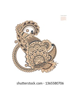 Paisley vector isolated pattern. Floral Vintage illustration